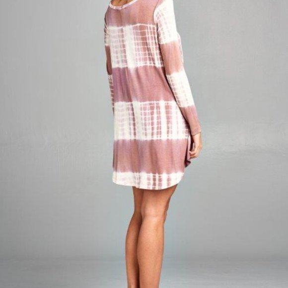 Women's 2XL 2X? Purple White Tie Dye Sexy Mini Tunic Dress V-Neck High Low NEW - Picture 7 of 7